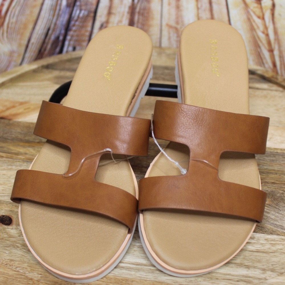 Bamboo | Tan H-Band Hotspot Wedge Sandal - Picture 3 of 7